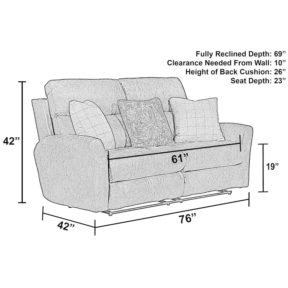 Justine Lay Flat Reclining Loveseat