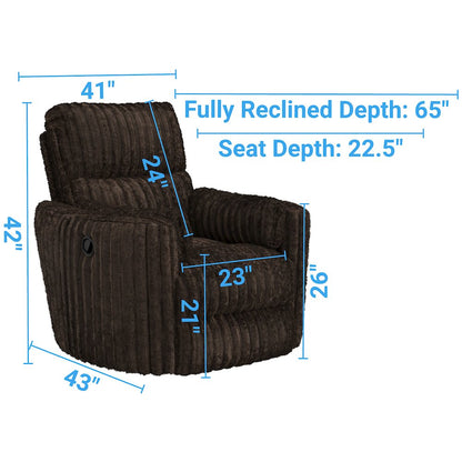 Daydream Swivel Glider Recliner in Chocolate color