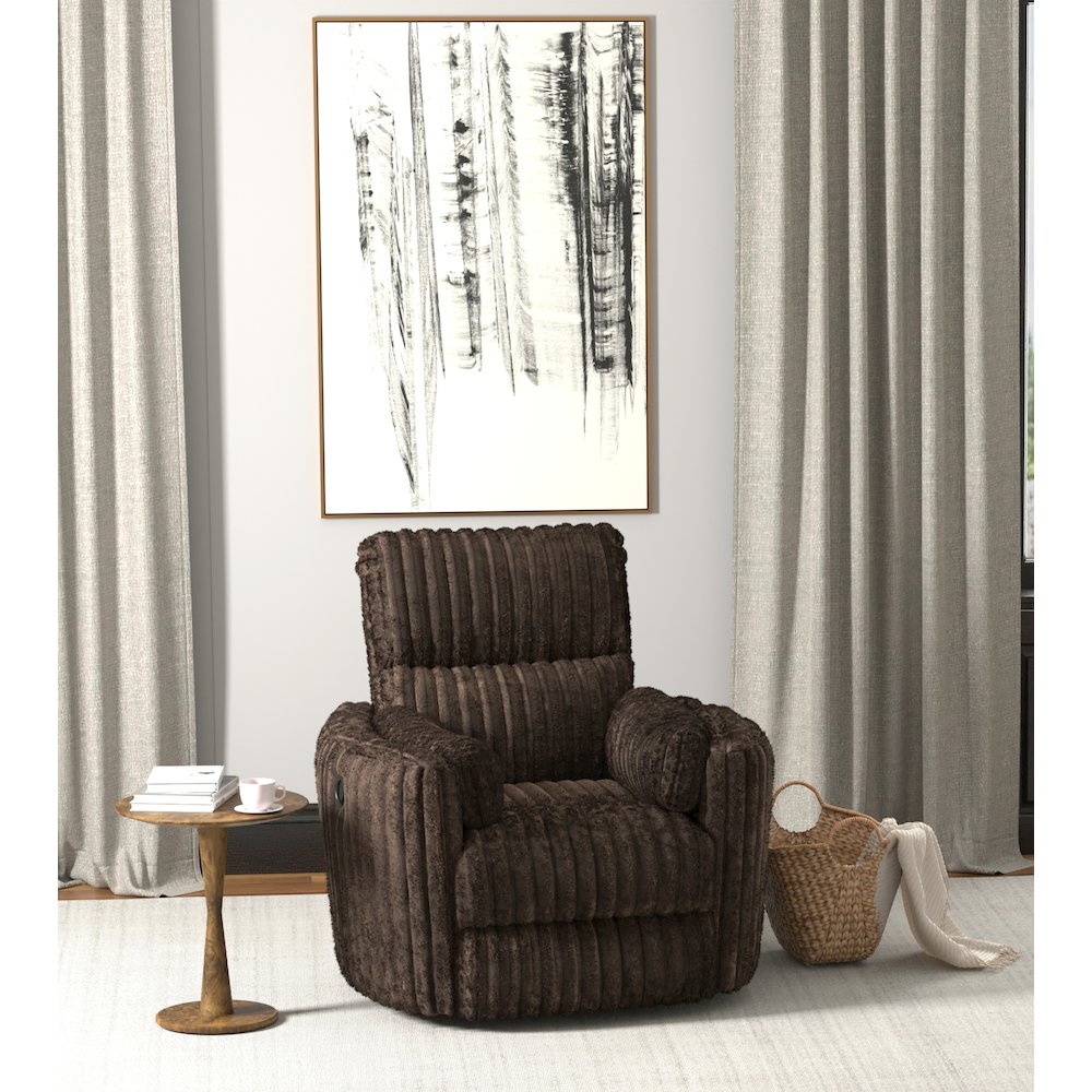 Daydream Swivel Glider Recliner in Chocolate color