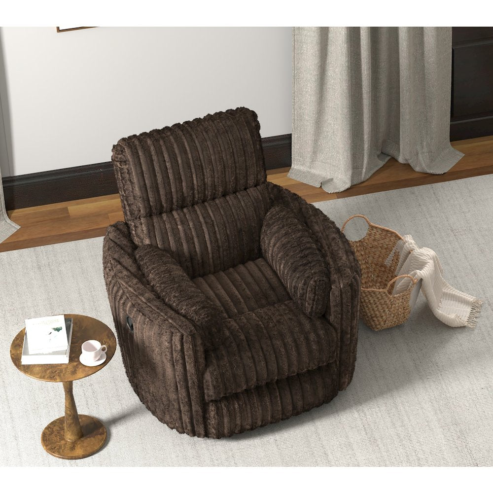 Daydream Swivel Glider Recliner in Chocolate color
