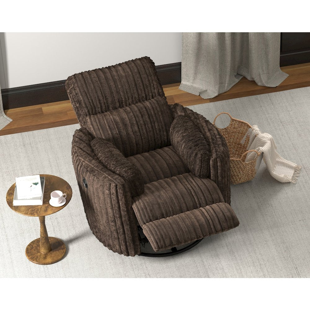Daydream Swivel Glider Recliner in Chocolate color