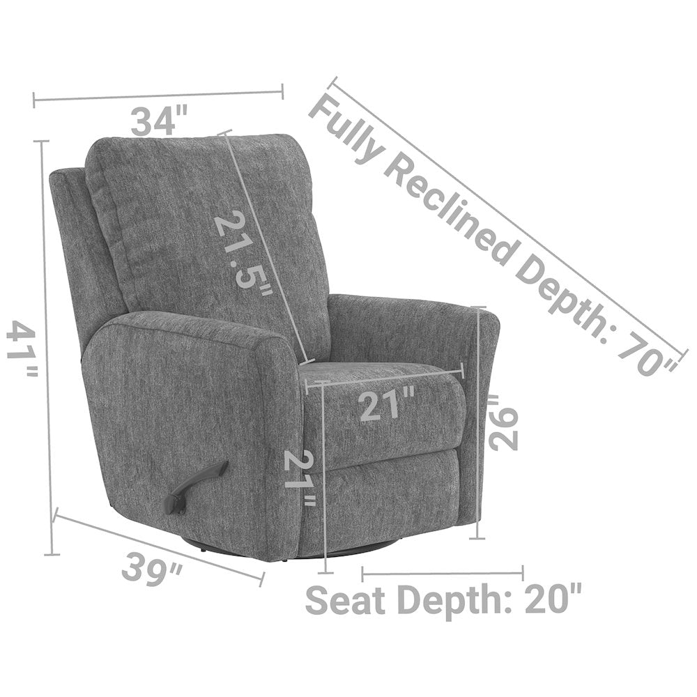 Belton Swivel Glider Recliner in Stone color