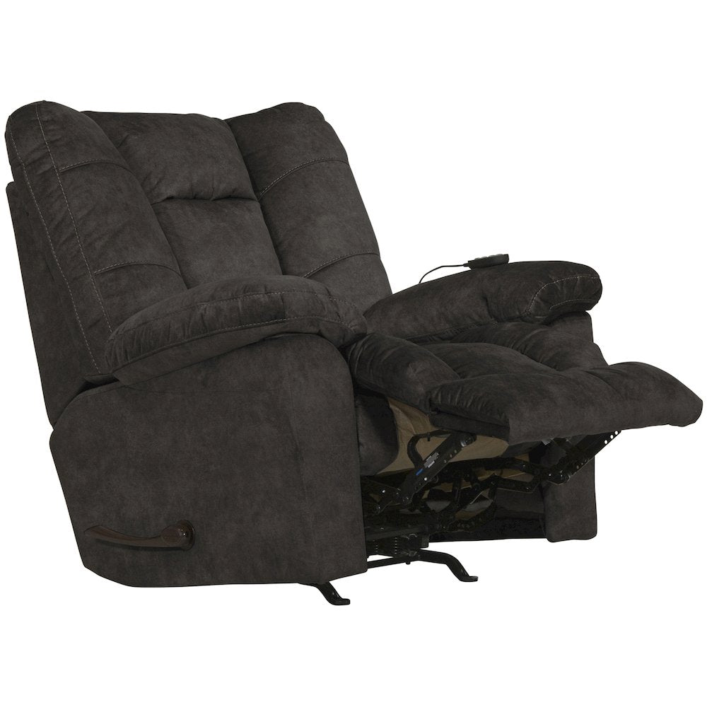 Manfred Rocker Recliner w/Heat & Massage in Ebony color