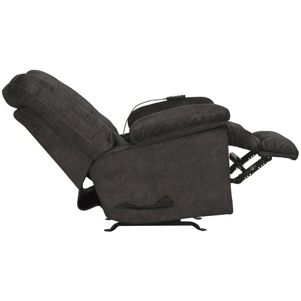 Manfred Rocker Recliner w/Heat & Massage in Ebony color
