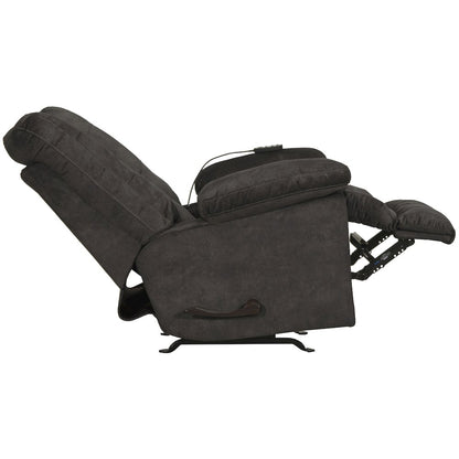 Manfred Rocker Recliner w/Heat & Massage in Ebony color