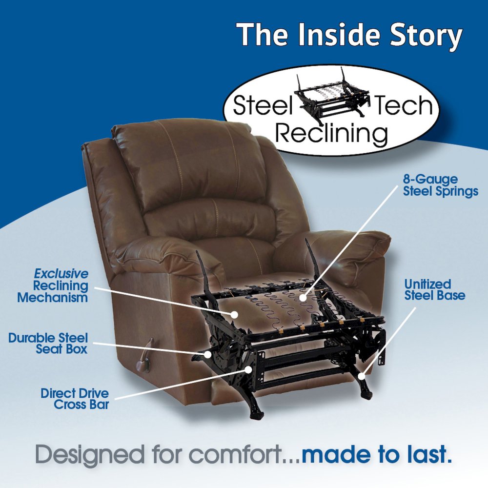 Manfred Rocker Recliner w/Heat & Massage in Buckskin color