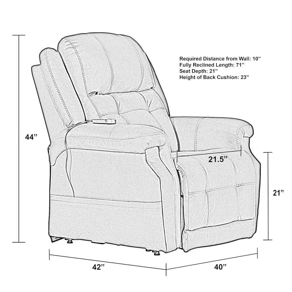 Haywood Power Lift Assist Lay Flat Recliner with Power Adjustable Headrest