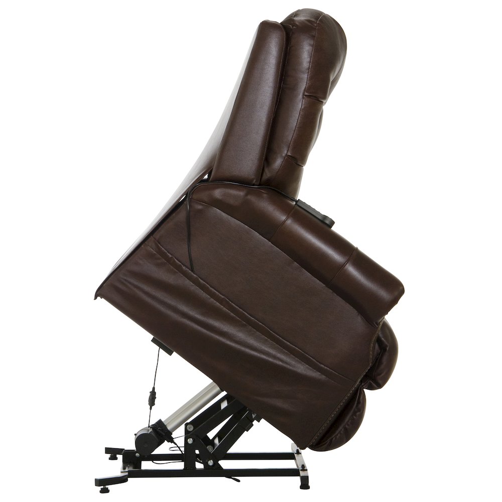 Madison Italian Leather Power Lift Lay Flat Recliner with Heat & Massage