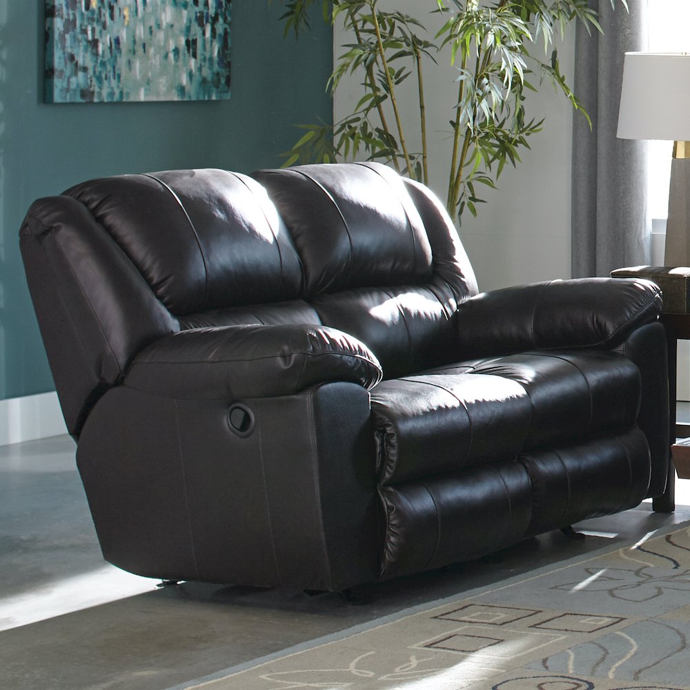 Transformer II Italian Leather Match Rocking Reclining Loveseat