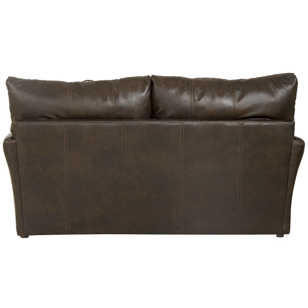 Pavia Top Grain Italian Leather Match Loveseat with Cuddler Cushions
