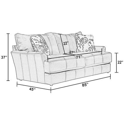 Pavia Top Grain Italian Leather Match Sofa with Cuddler Cushions