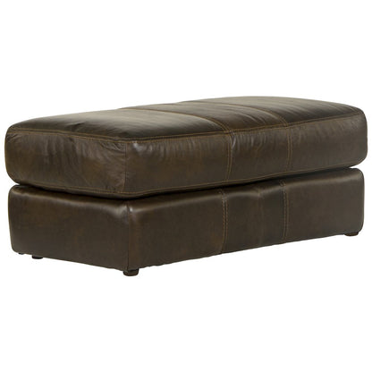 Pavia Top Grain Italian  Leather Match Ottoman
