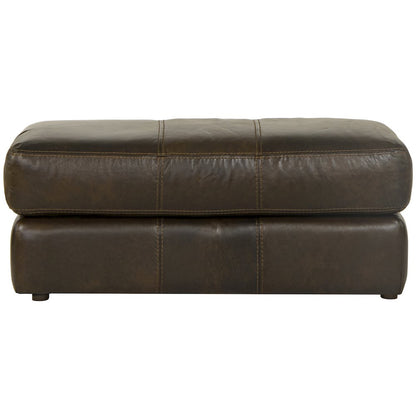 Pavia Top Grain Italian  Leather Match Ottoman