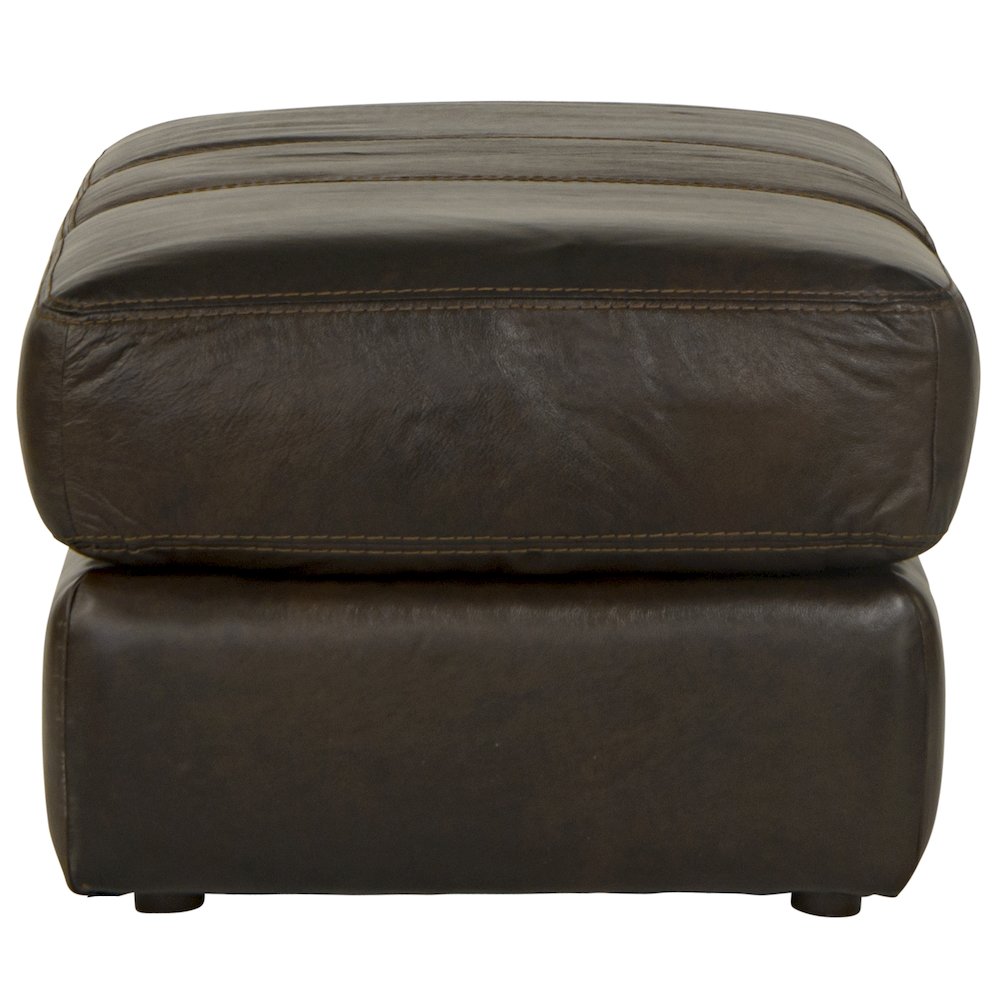 Pavia Top Grain Italian  Leather Match Ottoman