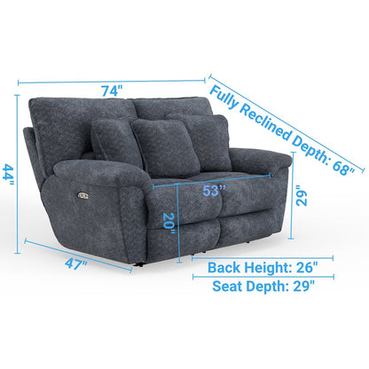 Paxon Deep Seat Power Reclining Loveseat with Power Adjustable Headrest