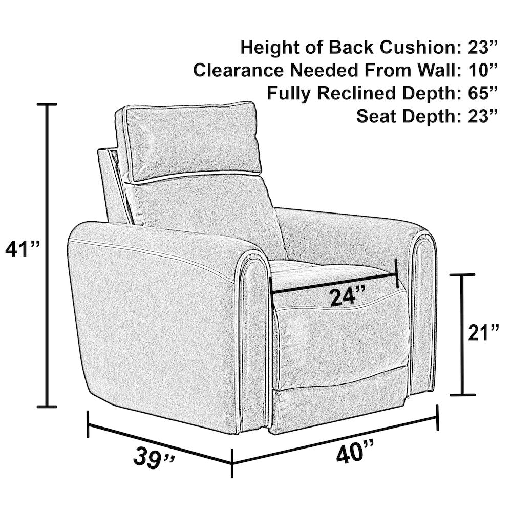 Nico Power Recliner with Power Adjustable Headrest