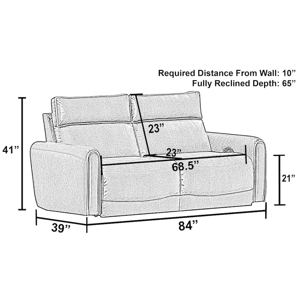 Nico Power Reclining Sofa with Power Adjustable Headrest