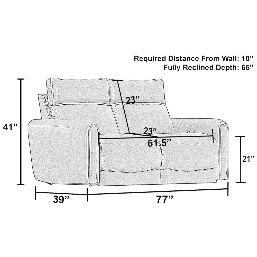 Nico Power Reclining Loveseat with Power Adjustable Headrest