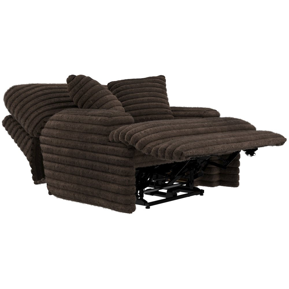 Oversized Deep Seat Power Recliner with Power Adjustable Headrest (Chocolate)