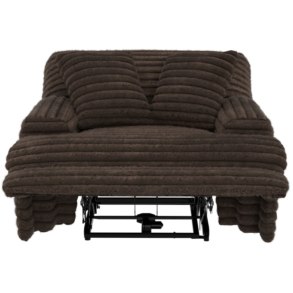 Oversized Deep Seat Power Recliner with Power Adjustable Headrest (Chocolate)
