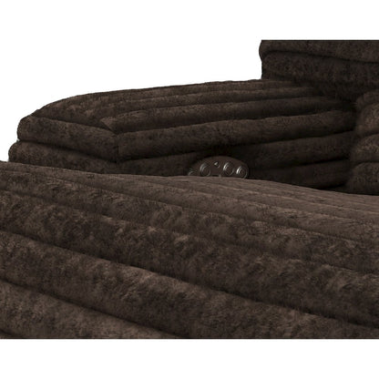 Oversized Deep Seat Power Recliner with Power Adjustable Headrest (Chocolate)