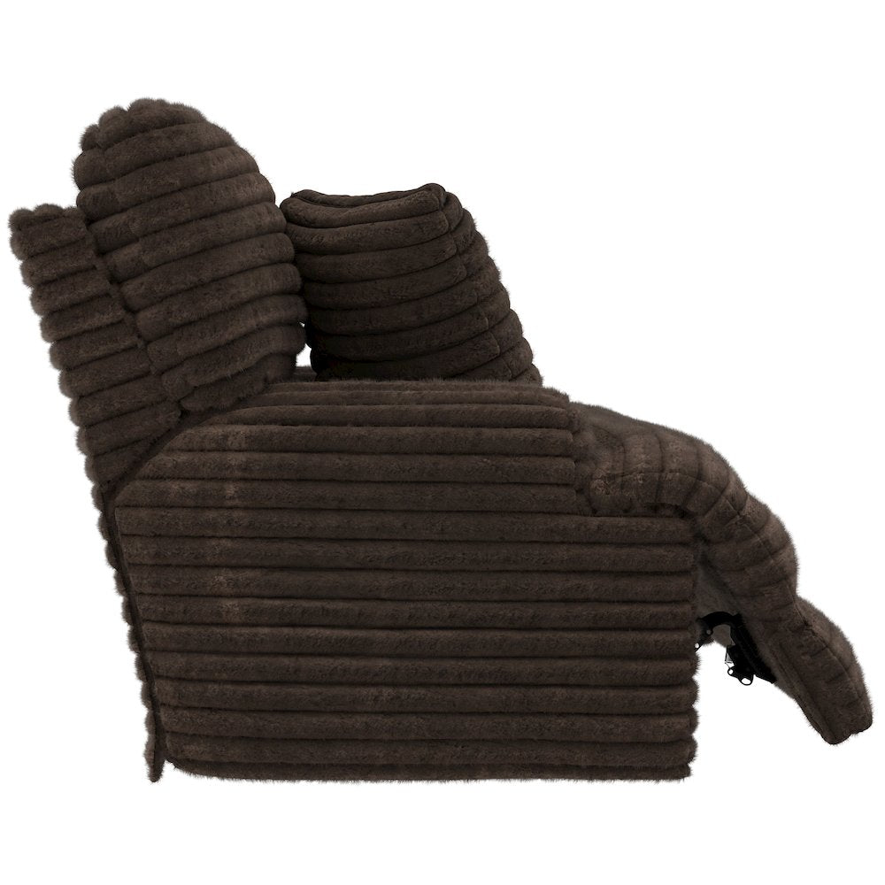 Oversized Deep Seat Power Recliner with Power Adjustable Headrest (Chocolate)