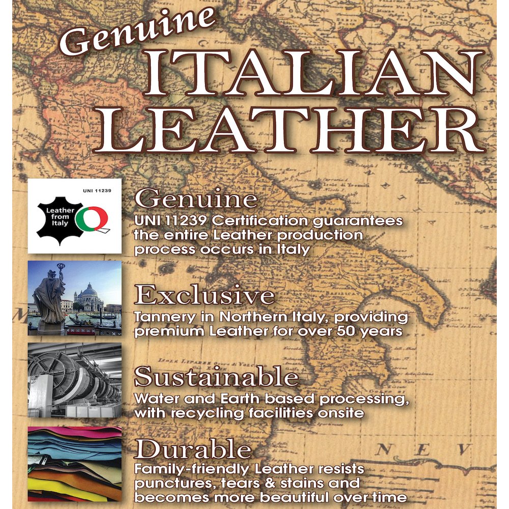 Prato Italian Top Grain Leather Match Ottoman in Beige Color