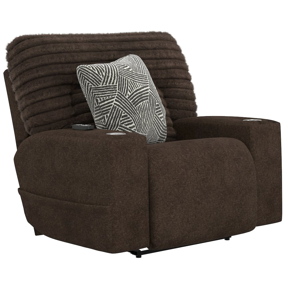 Zen Zero Gravity Power Recliner, Adjustable Headrest & Lumbar in Chocolate color