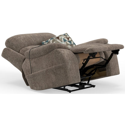 Gravity Power Recliner w Power Adjustable Headrest & Lumbar in Mushroom color