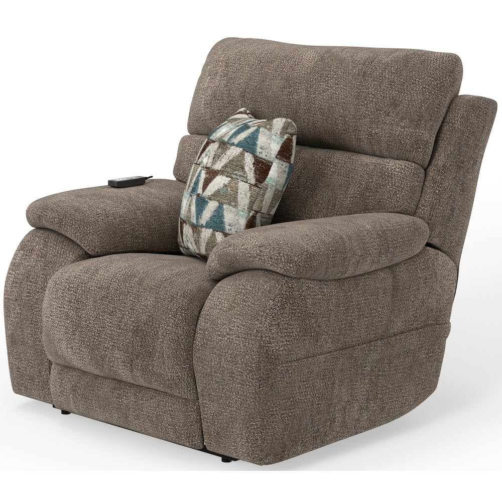 Gravity Power Recliner w Power Adjustable Headrest & Lumbar in Mushroom color