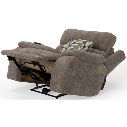 Gravity Power Recliner w Power Adjustable Headrest & Lumbar in Mushroom color