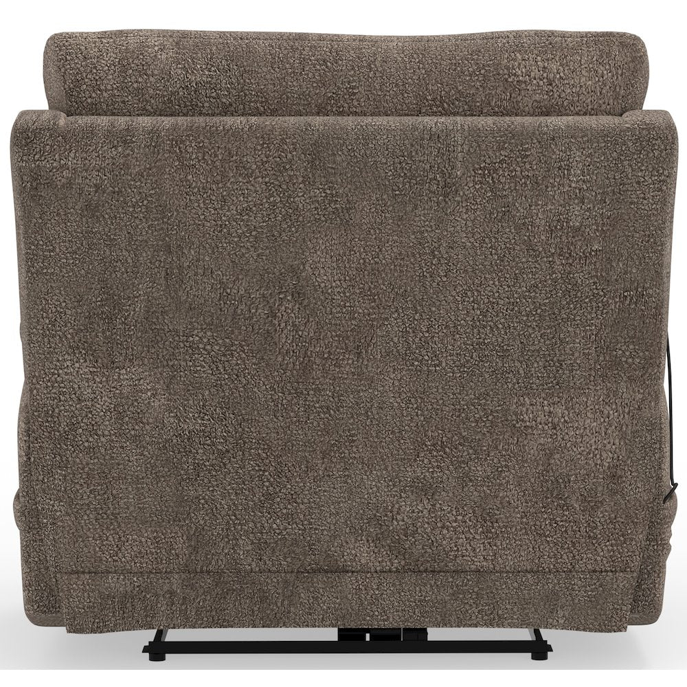 Gravity Power Recliner w Power Adjustable Headrest & Lumbar in Mushroom color