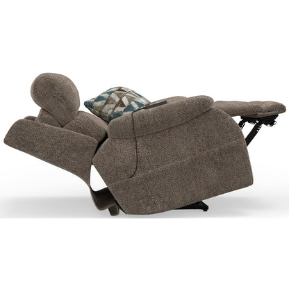 Gravity Power Recliner w Power Adjustable Headrest & Lumbar in Mushroom color