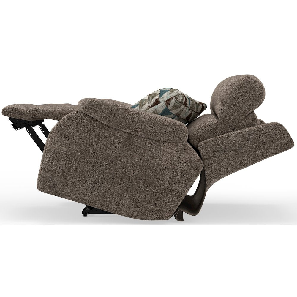 Gravity Power Recliner w Power Adjustable Headrest & Lumbar in Mushroom color