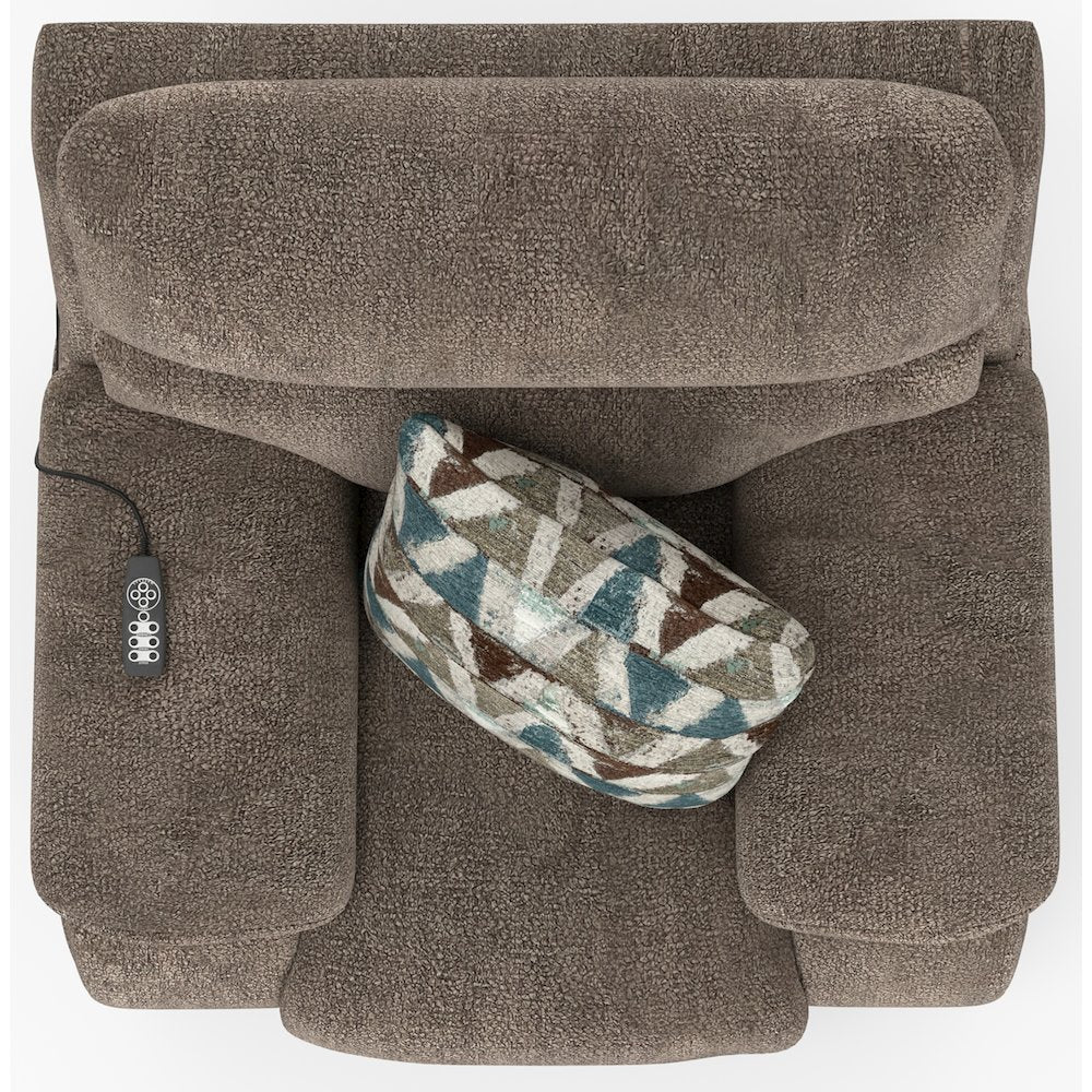 Gravity Power Recliner w Power Adjustable Headrest & Lumbar in Mushroom color