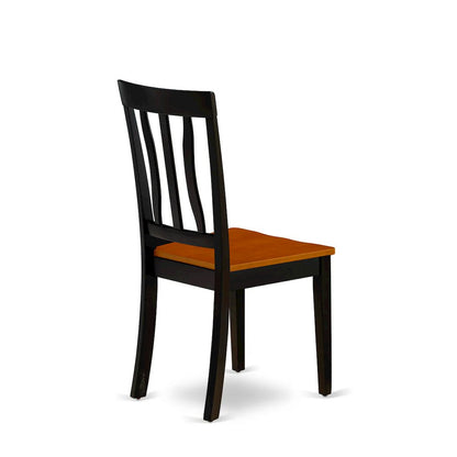 Antique Kitchen Dining Chairs - Slat Back Wooden Seat Chairs, Set of 2