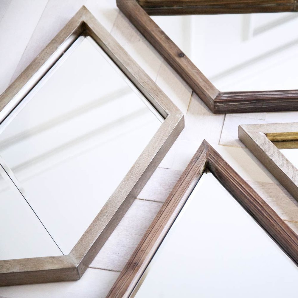 Chevren 26 x 22 Silver Wood Frame Mirror