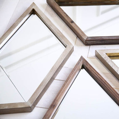 Chevren 26 x 22 Silver Wood Frame Mirror