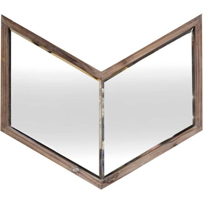Chevren 26 x 22 Medium Brown Wood Frame Mirror