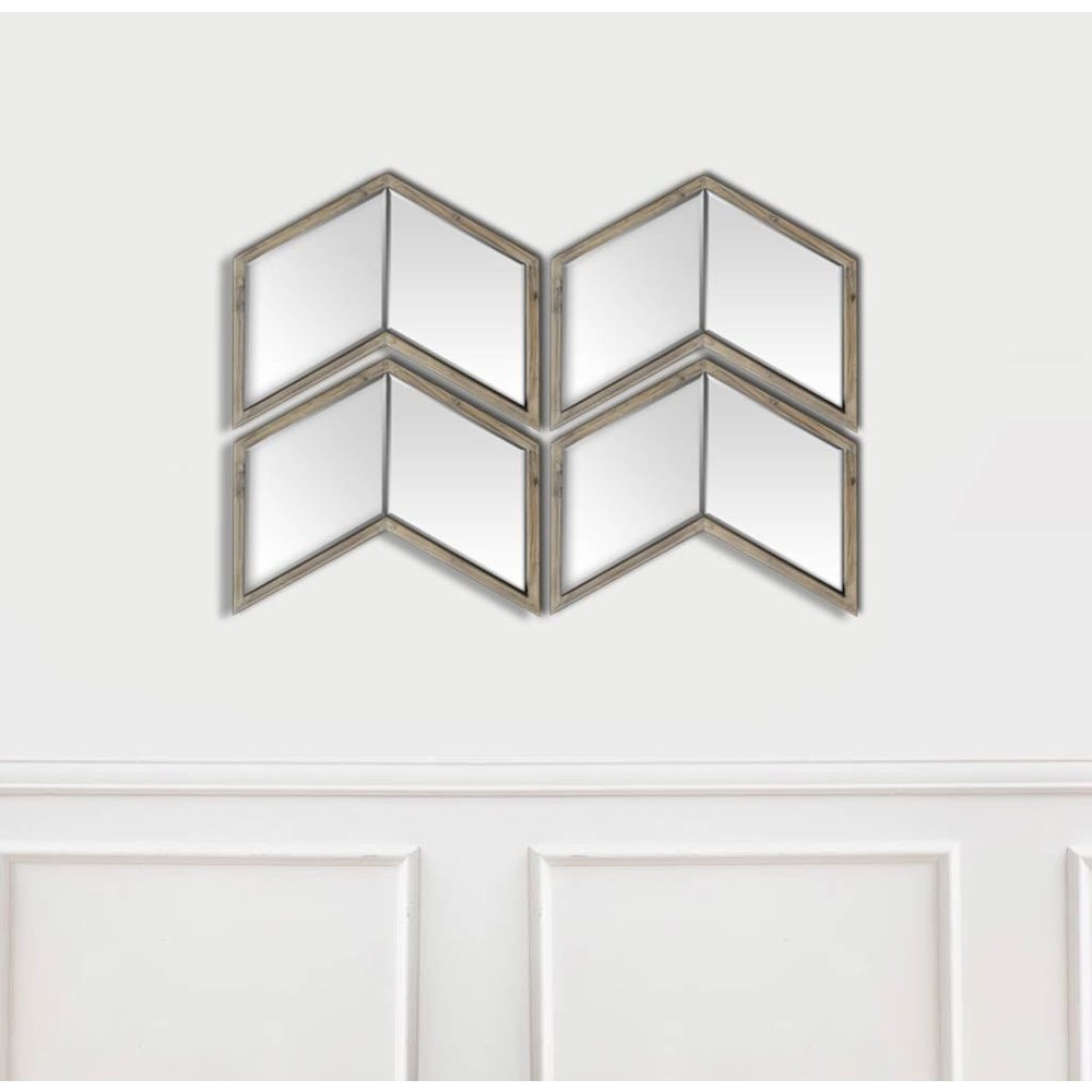 Chevren 26 x 22 Medium Brown Wood Frame Mirror