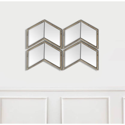 Chevren 26 x 22 Medium Brown Wood Frame Mirror