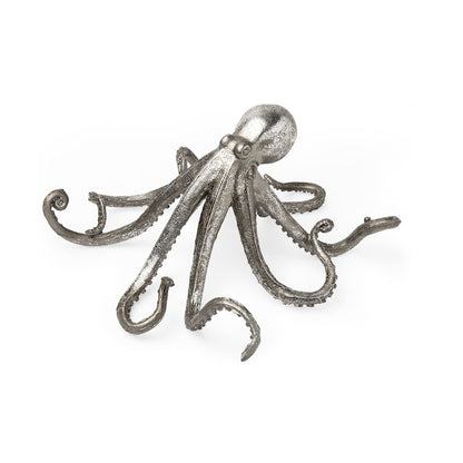 Strafford Medium 13L x 7W Silver Resin Octopus