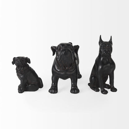 Hugo 5L x 13W Black Resin Bulldog