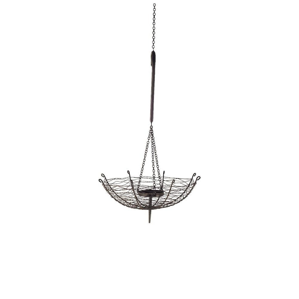Rihanna I Small Black Metal Umbrella Candle Holder Lantern