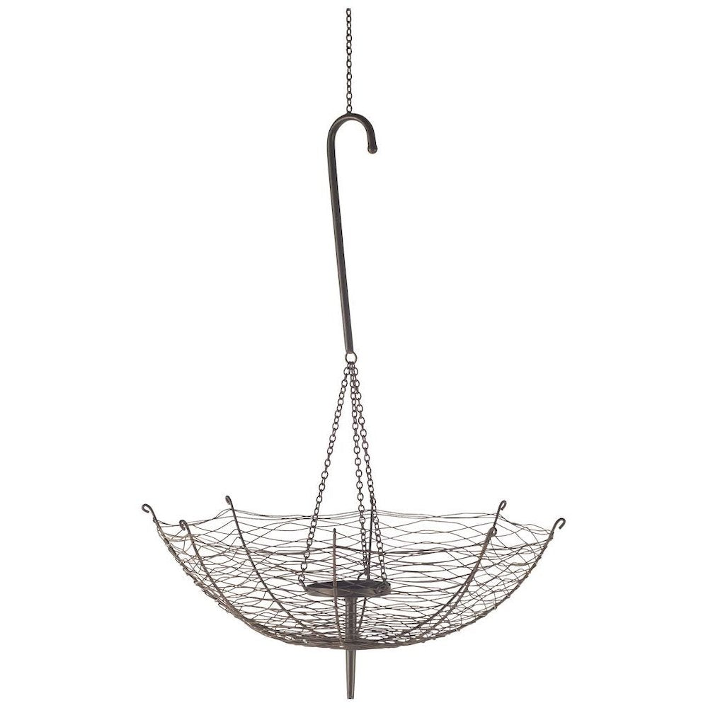 Rihanna III Large Black Metal Umbrella Candle Holder Lantern