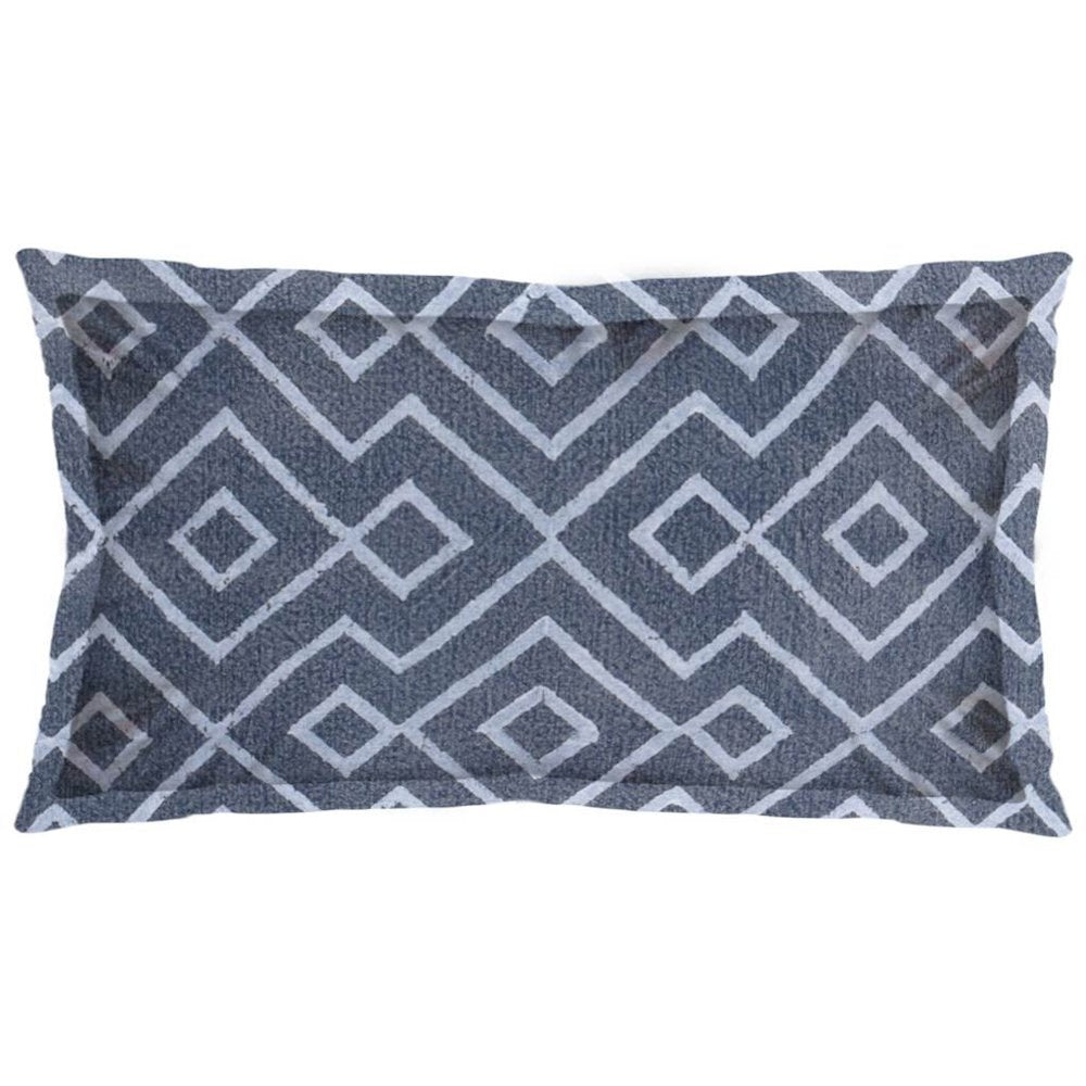 Boswell III 14 x 26 Blue Diamond Patterned Pillow Cover