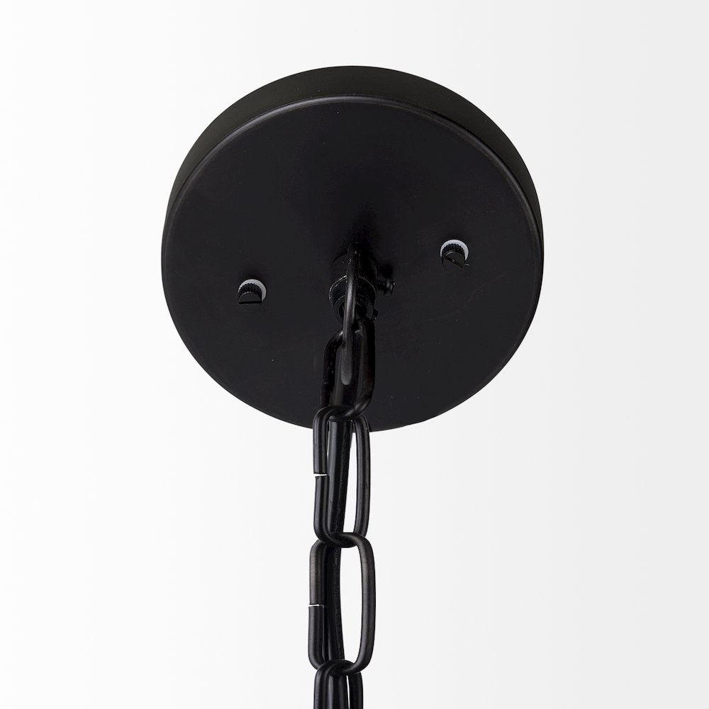 Leighton II 15x20 Black Metal Spherical Pendant Light