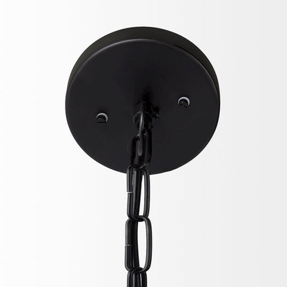 Leighton II 15x20 Black Metal Spherical Pendant Light