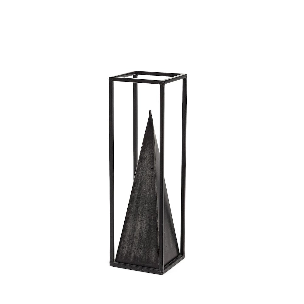 Memphis II (Medium) 4L x 4W Black Metal Pyramid In A Square Frame