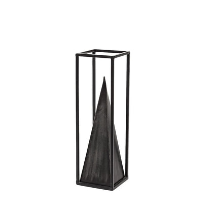 Memphis II (Medium) 4L x 4W Black Metal Pyramid In A Square Frame